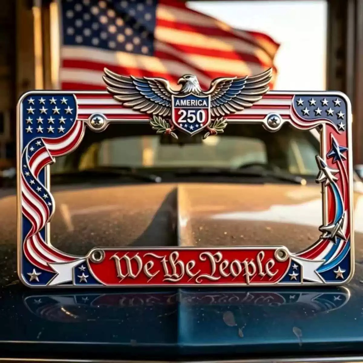 2026 USA 25th Anniversary Commemorative License Plate Frame Independence Day Eagle USA Anniversary Celebration License Plate