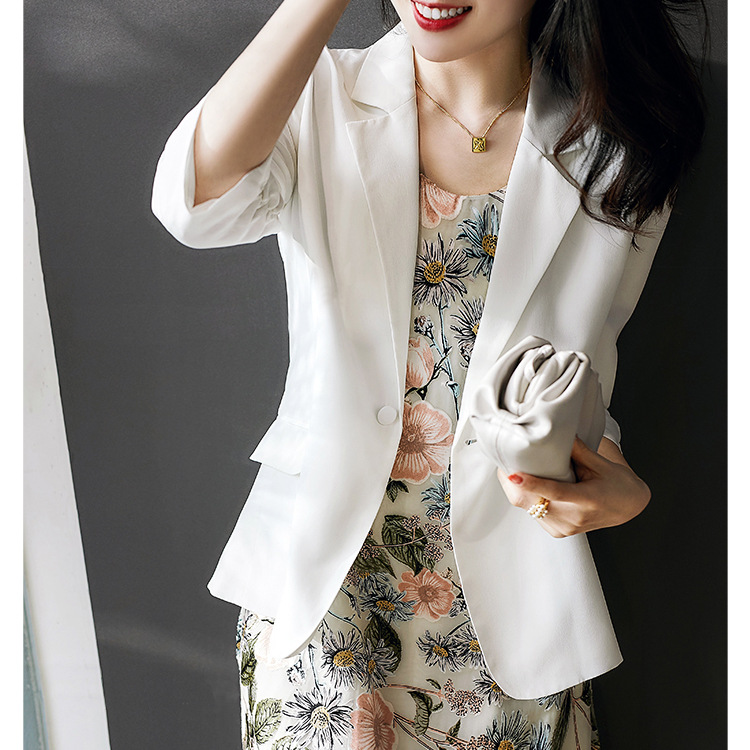 2026 Early Autumn New S352 Silk Small Blazer Women Thin Jacket One Button Mulberry Silk Slim Fit OL Commute