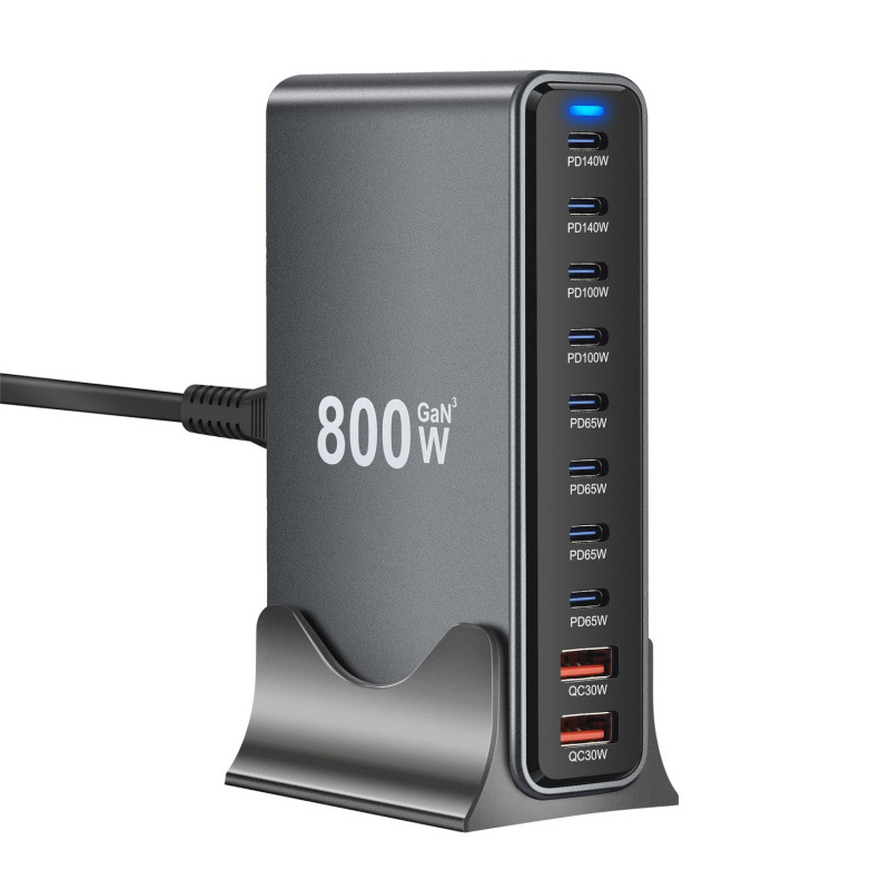 800W GaN PD Fast Charger 765W Multi-Function PD Desktop Charger 730W New 10-Port Charger