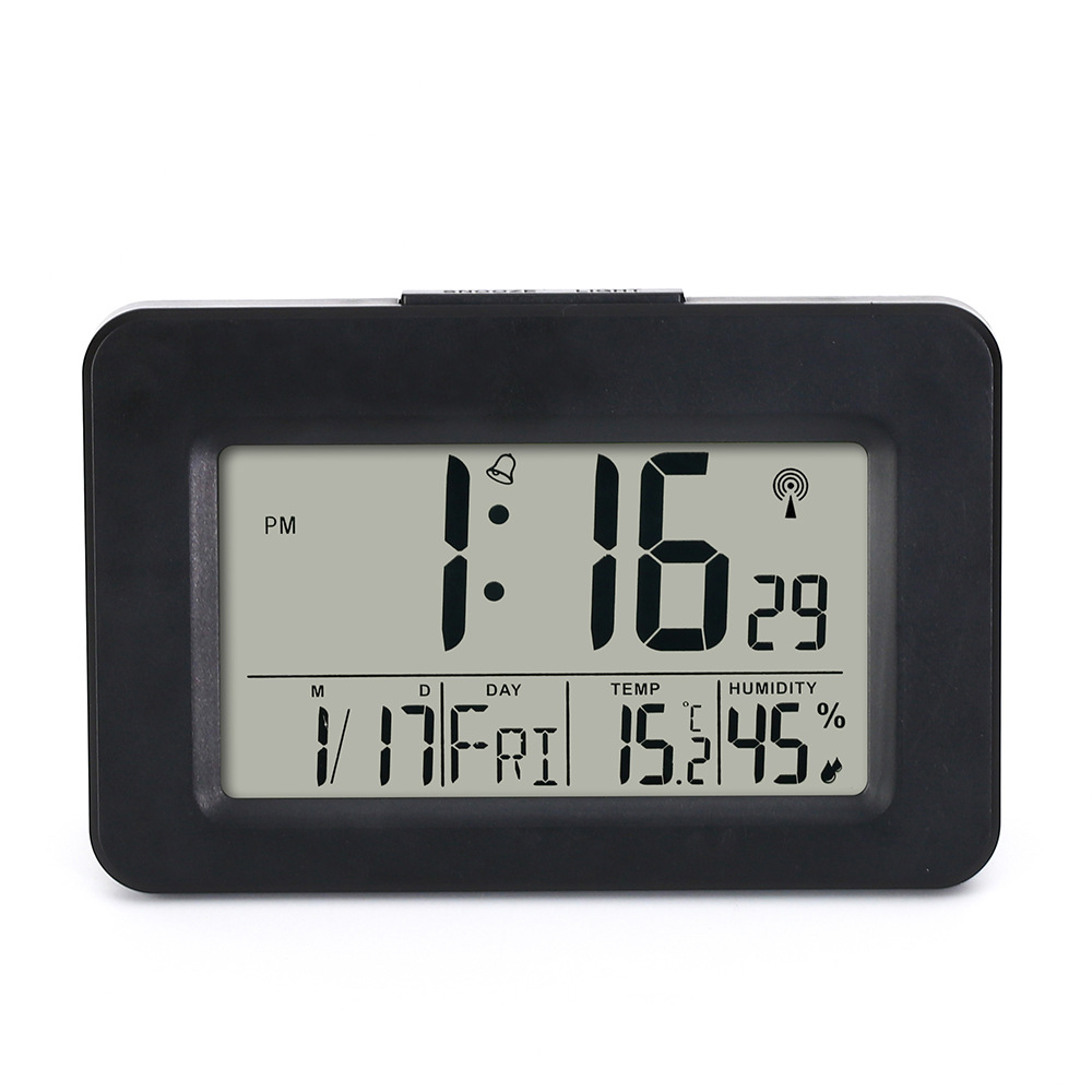Radio Controlled Clock Automatic Time Setting Indoor Temperature Humidity Electronic Clock Backlight Alarm Clock German Japanese Radio Controlled Clock