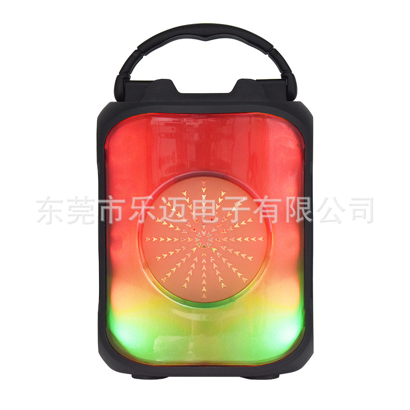 New Wireless Bluetooth Speaker Portable Handle Subwoofer with Card Slot Rhythm Color Light Gift