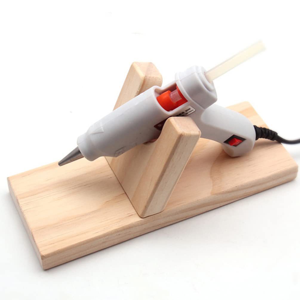 Hot melt glue stand wooden stand fix glue gun head base decoration accessories materials handmade DIY tool