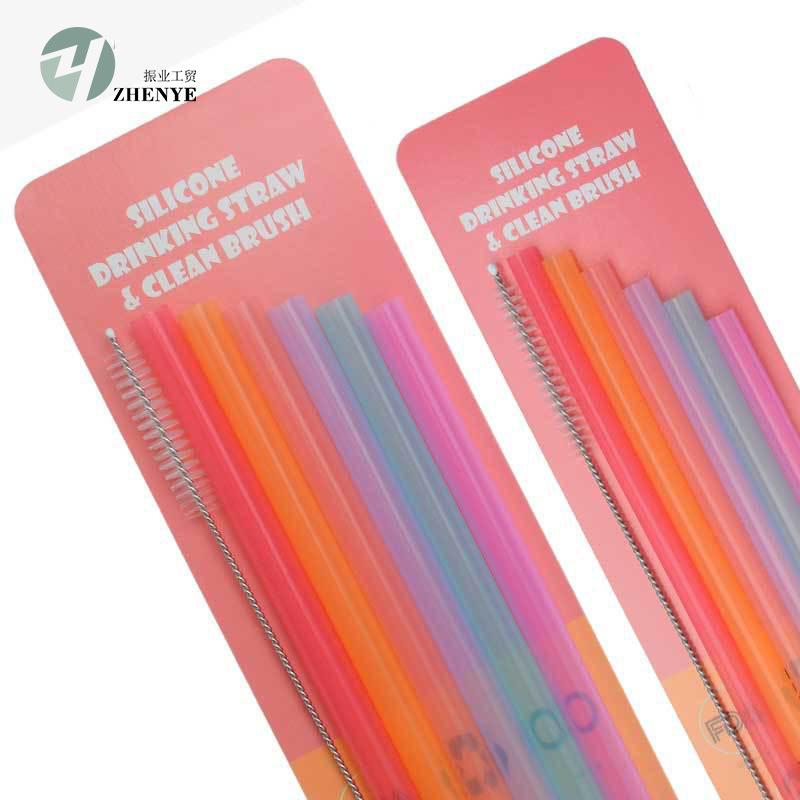 Foldable Food Grade Silicone Straw Portable Picnic Camping Bendable Beverage Juice Heat Resistant Children Drinking Straw