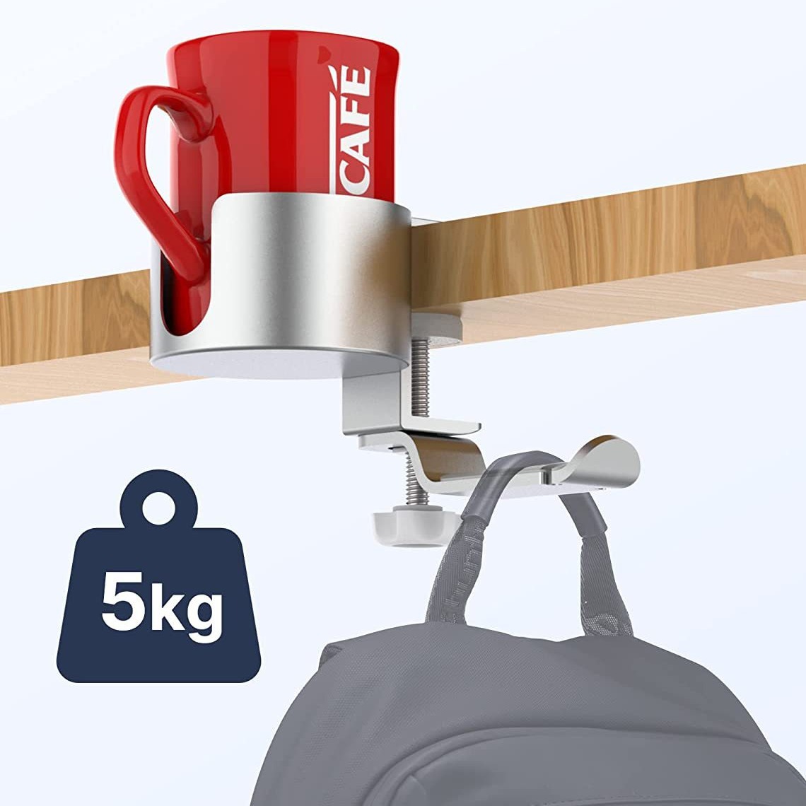Aluminum alloy water cup holder, Japanese-style cup stand, desktop lock head 360-degree rotating headphone stand, headphone hanger