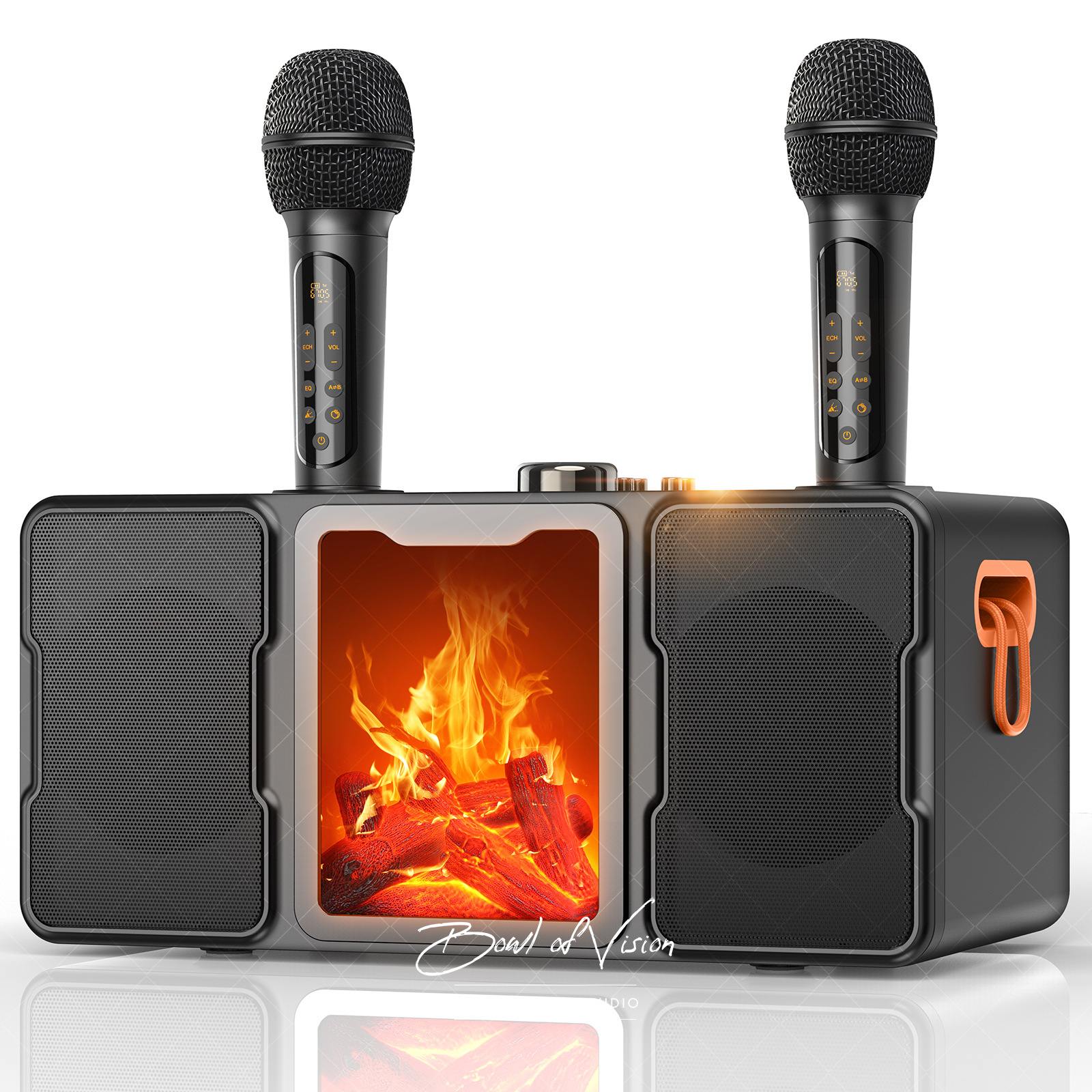 SP600 Flame Light Bluetooth Speaker Wireless Dual Microphone K-Song All-in-One Portable Outdoor Singing
