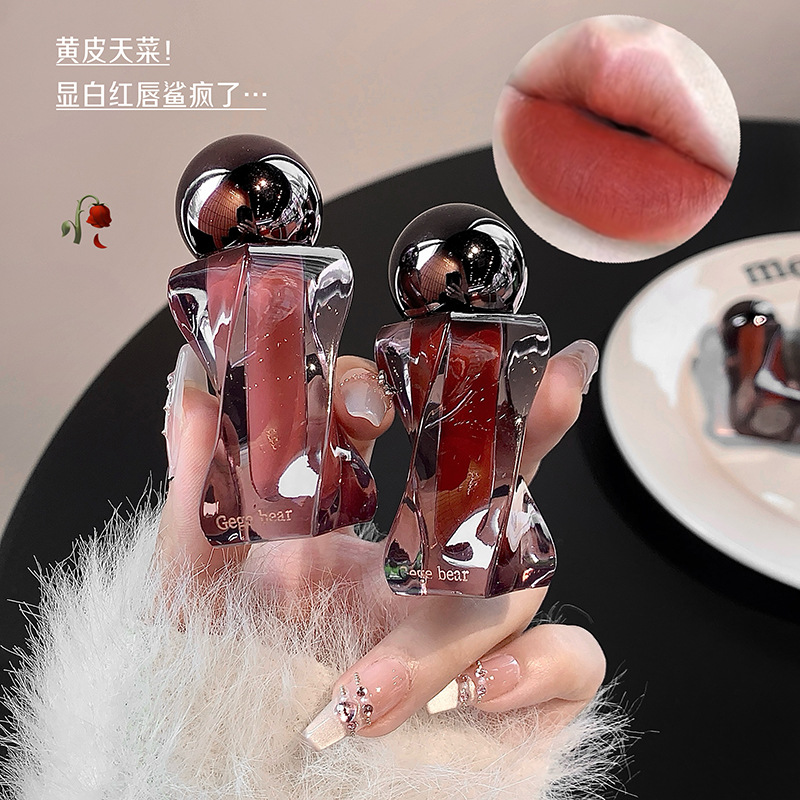 Gege Bear Soft Light Mousse Lip Mud Velvet Soft Matte Matte Autumn and Winter Atmosphere Whitening Lip Glaze Cross-Border Beauty Makeup