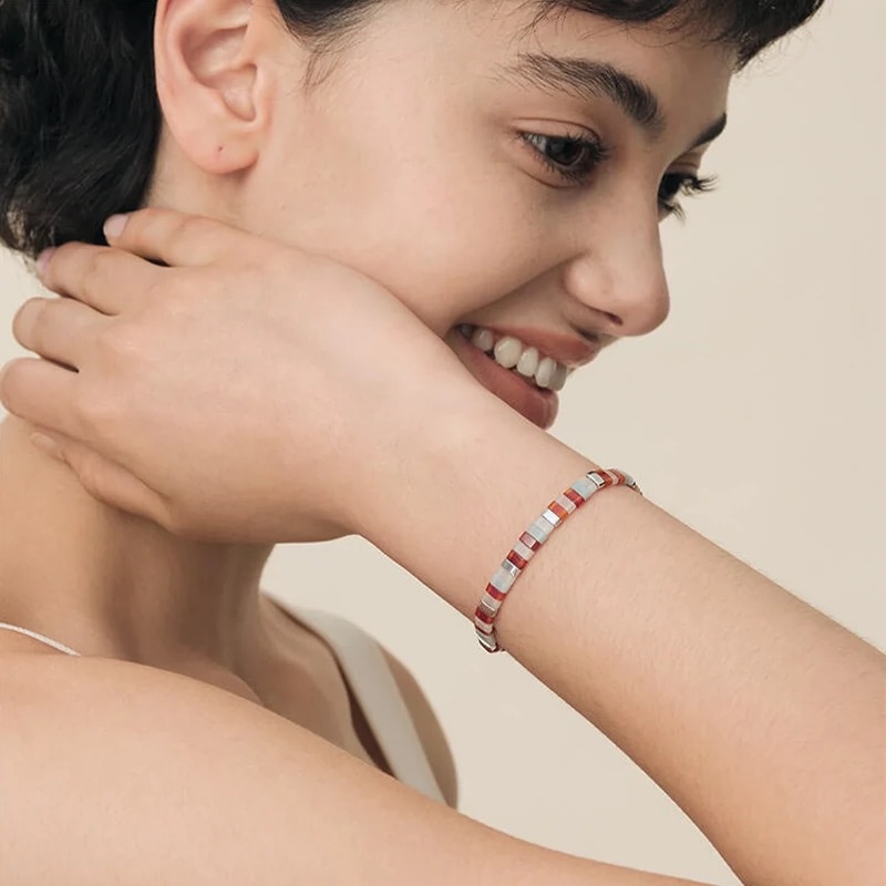 Wang Hedi Meng Ziyi Secret Forest Bracelet Women Agate Beaded Couple Gemstone Bracelet Exquisite Wrist Accessories