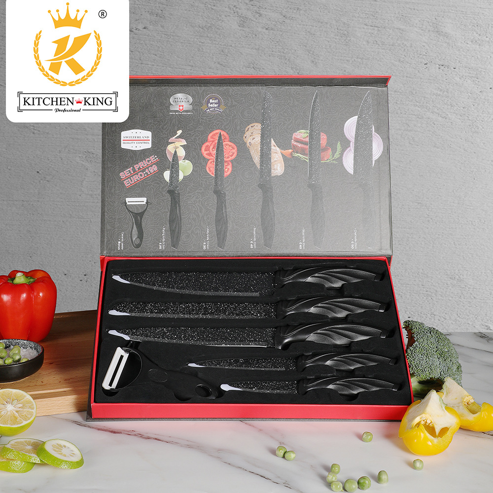Full Set Knife Set Stainless Steel Household Kitchen Chef Knife Six-Piece Combination Gift Knife Set