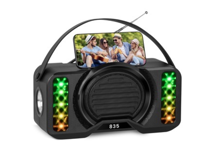 835 Solar Bluetooth Speaker with Flashlight Outdoor High Power Multifunctional FM Radio