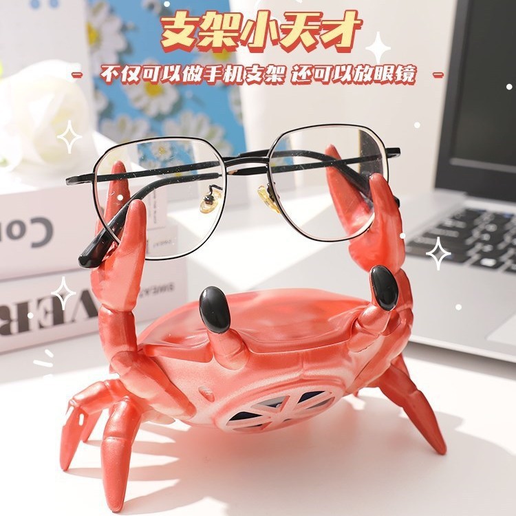 Crab Bluetooth Speaker Home Decoration Card USB Phone Holder Player Bass Gift Audio