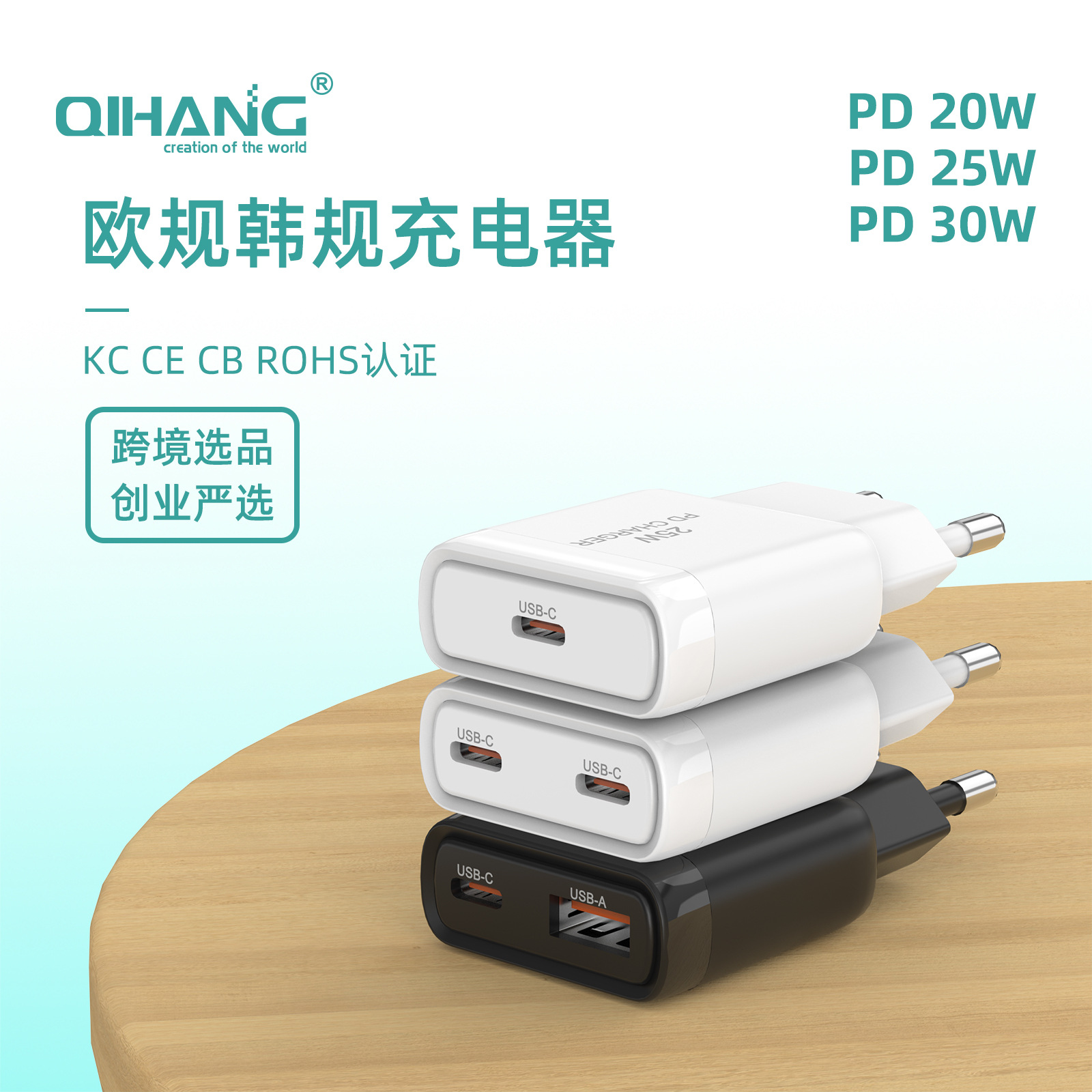 PD30W GaN Charger Fast Charging Mini Ultra-Thin Compatible with Apple Phone European Standard Charging Head 25W Fast Charging Head