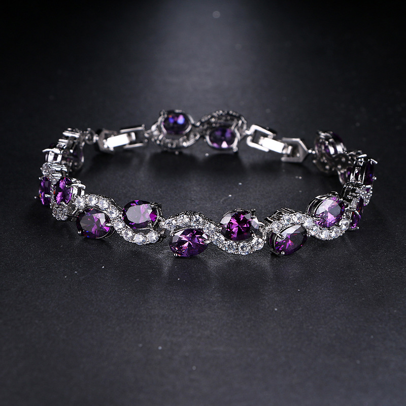 New bracelet for women, purple zirconia bracelet, Valentine's Day gift, dress accessories