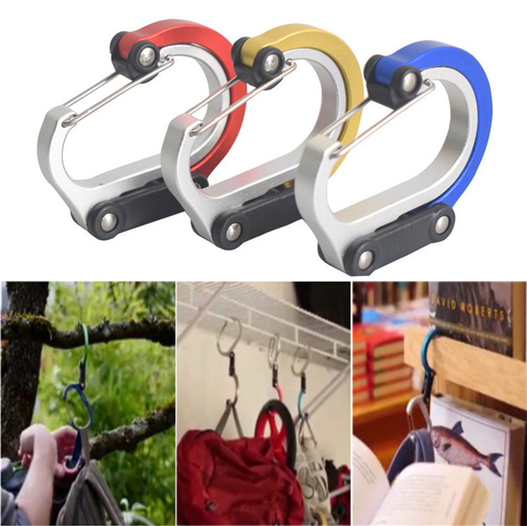 D-Shape Carabiner Aluminum Alloy Quick Hook Outdoor Sports Equipment Tool Multi-Functional Safety Outdoor Climbing Carabiner