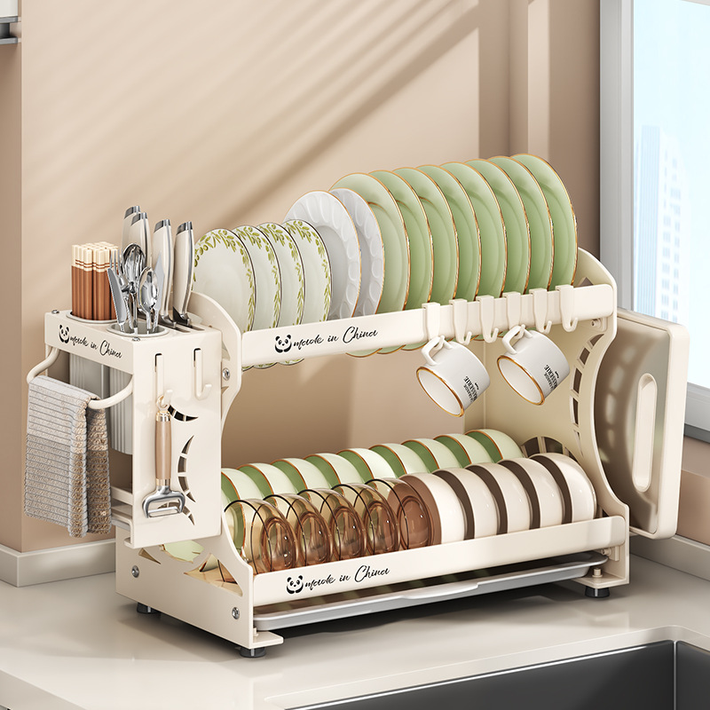 Kitchen storage rack bowl dish plate storage rack chopstick rack household multi-function multi-layer knife rack storage box bowl cabinet