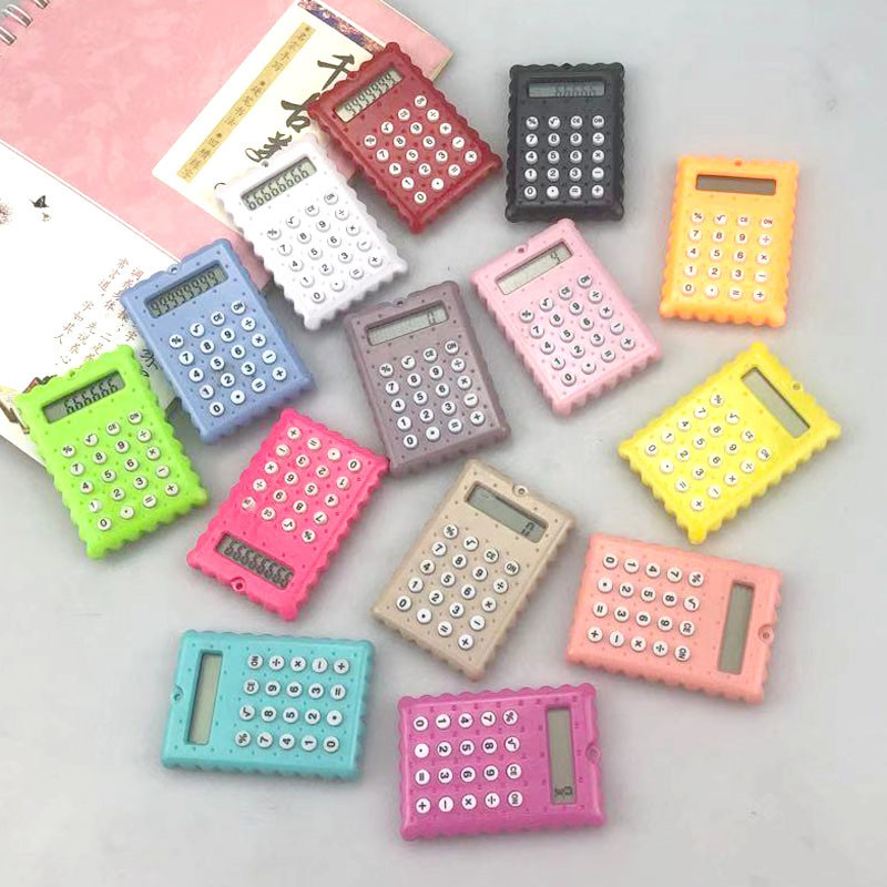 Mini Pendant Calculator Student 8-Digit Calculator Keychain Pendant Decoration Cute Small Biscuit Type Computer