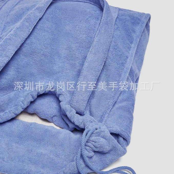Custom terry cloth handbag shopping bag cotton towel beach bag printable logo mark drawstring zipper crossbody bag