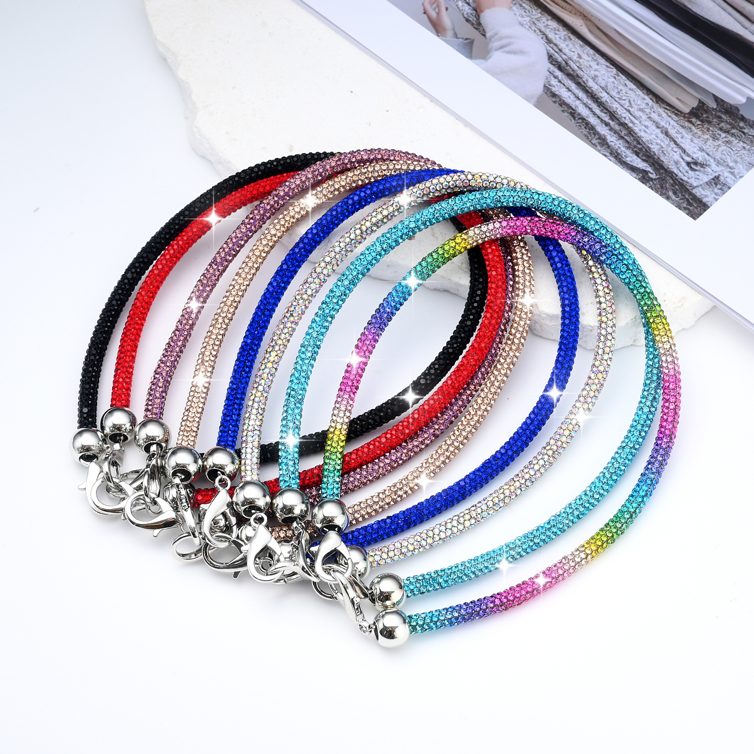 Phone chain full rhinestone phone lanyard bag chain rhinestone lanyard bracelet