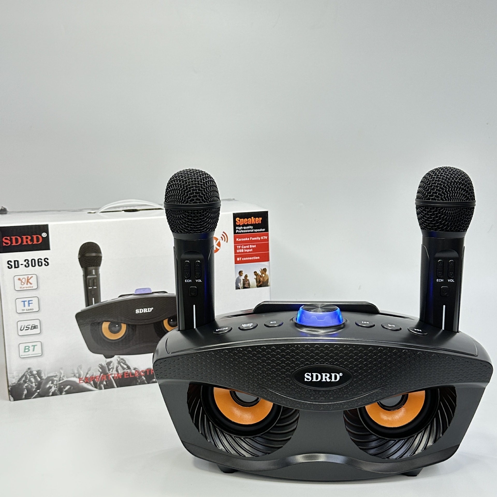 Owl SD-306S Outdoor Portable K-Song Bluetooth Speaker Wireless Microphone Home Children Singing