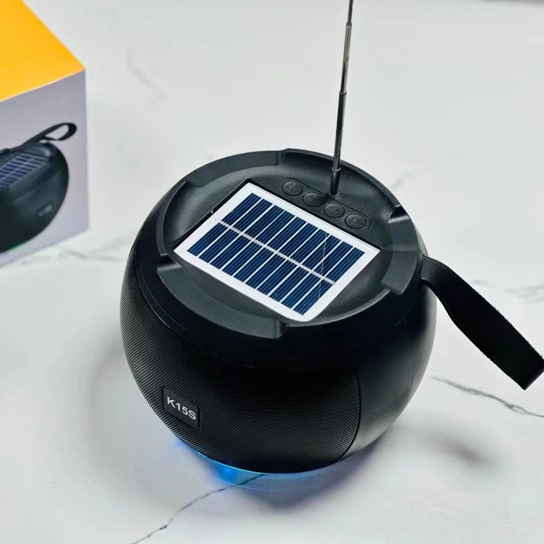 Round Ball Bluetooth Speaker Outdoor Radio Multifunctional Wireless Card Small Audio Solar Charging Bass