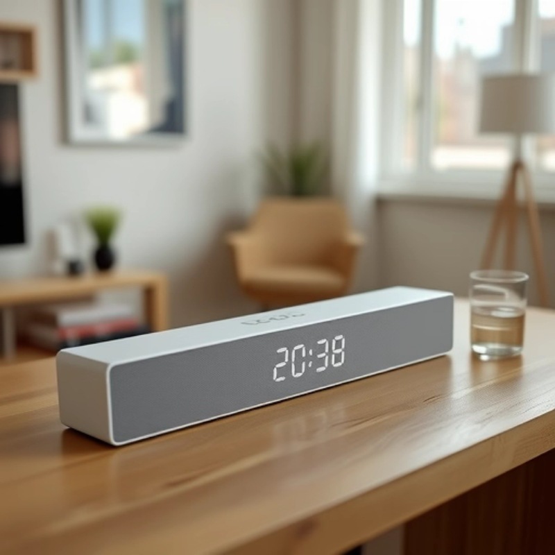 Custom new Bluetooth speaker with clock alarm, supports TF card USB, hands-free, long-strip soundbar stereo