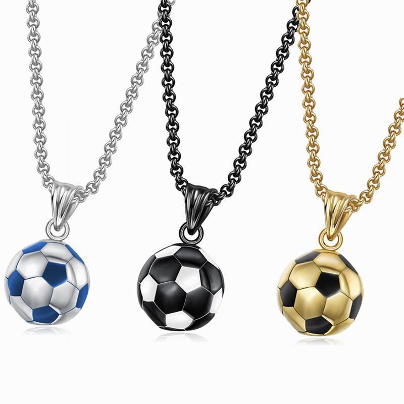 Men's Sports Stainless Steel Accessory Football Necklace Pendant Men's Football Necklace
