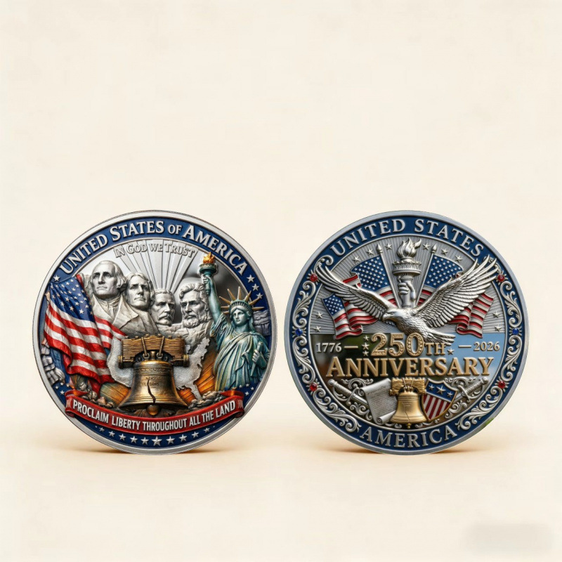 New Standalone Site Product Supplier 2026 Theme 250th Anniversary Coin 3D Commemorative Medal