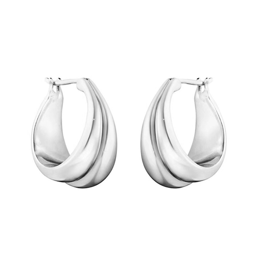 New 24k Color Block Earrings 2024 New Contrast Color Double Brass Earrings Women's