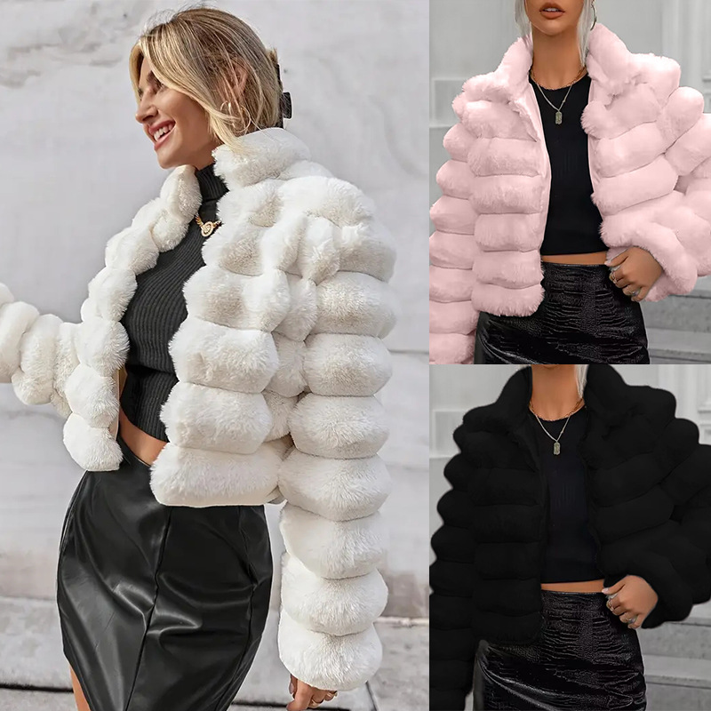 Autumn/winter new faux fur coat jacket short women's celebrity style