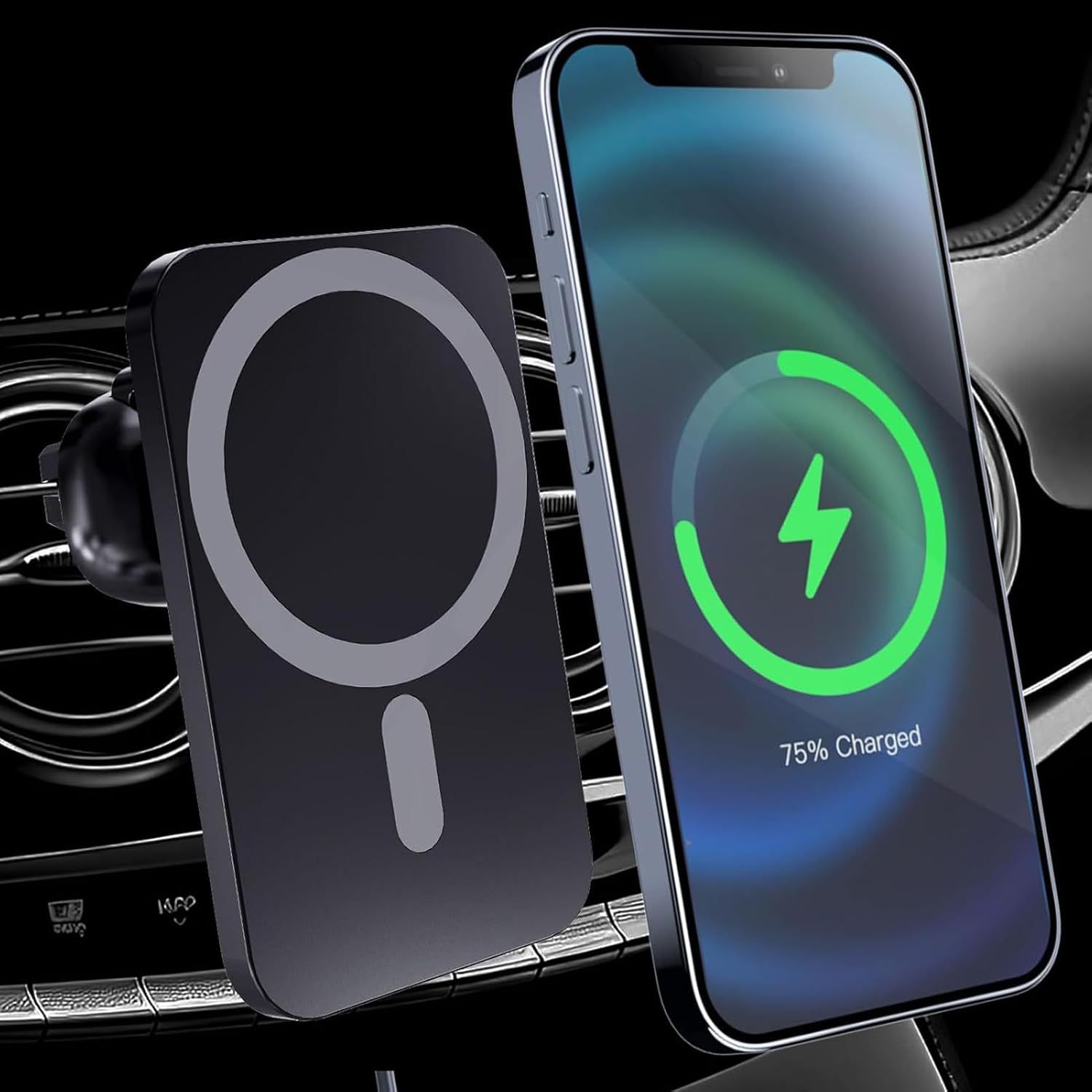 Magnetic Car Wireless Charger for Apple 12-17 Pro MAX Phone Car 15W Fast Charging Stand