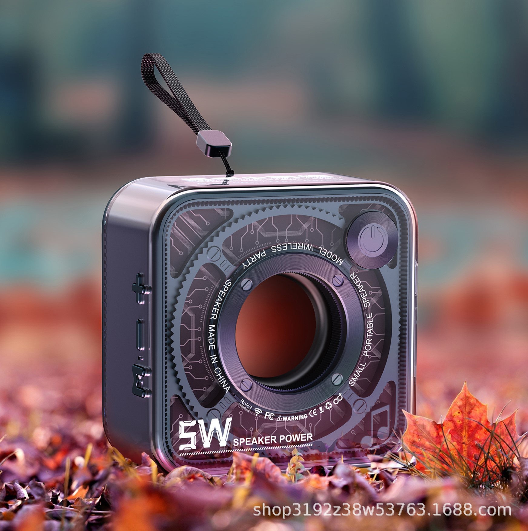 New 5W Transparent Mecha Style Small Steel Cannon Wireless Bluetooth Speaker Card Slot Portable Subwoofer Mini Speaker