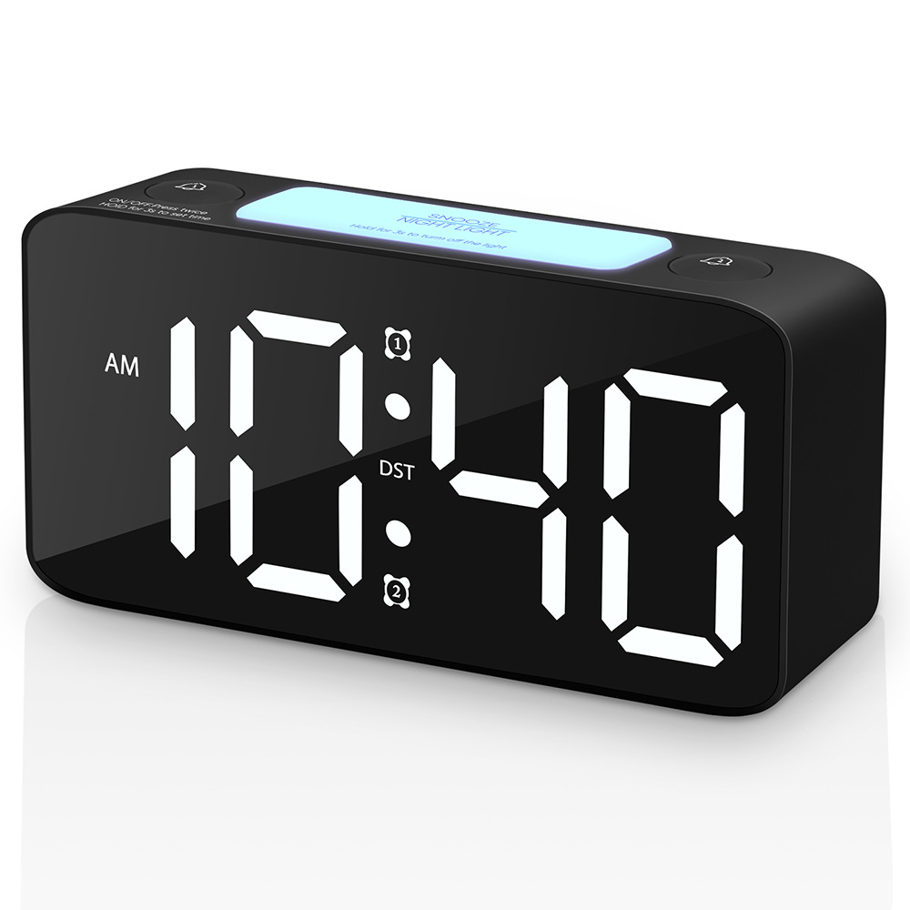 RGB large character large screen super loud LED clock student alarm clock table clock 15 color changing screen clock 10 minute alarm