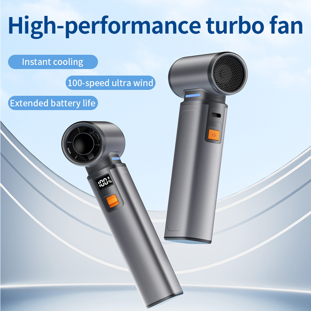 2026 New Violent Turbo Fan Mini Camping Outdoor 130,000 RPM High Speed Handheld Fan Blow Vacuum