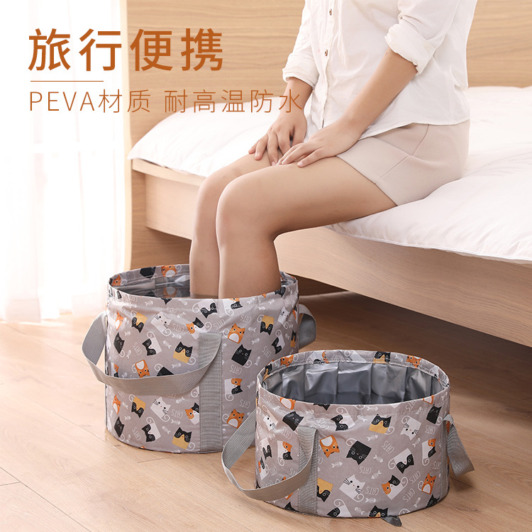Travel Portable Wash Basin Large Capacity Outdoor Home Multifunctional Foldable Water Bucket Foot Soaking Bucket Bag