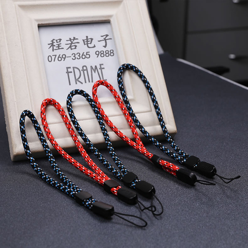 Adjustable Phone Lanyard USB Drive Short Lanyard Walkie Talkie Camera Bluetooth Speaker Key Anti-loss Thickened Wrist Strap