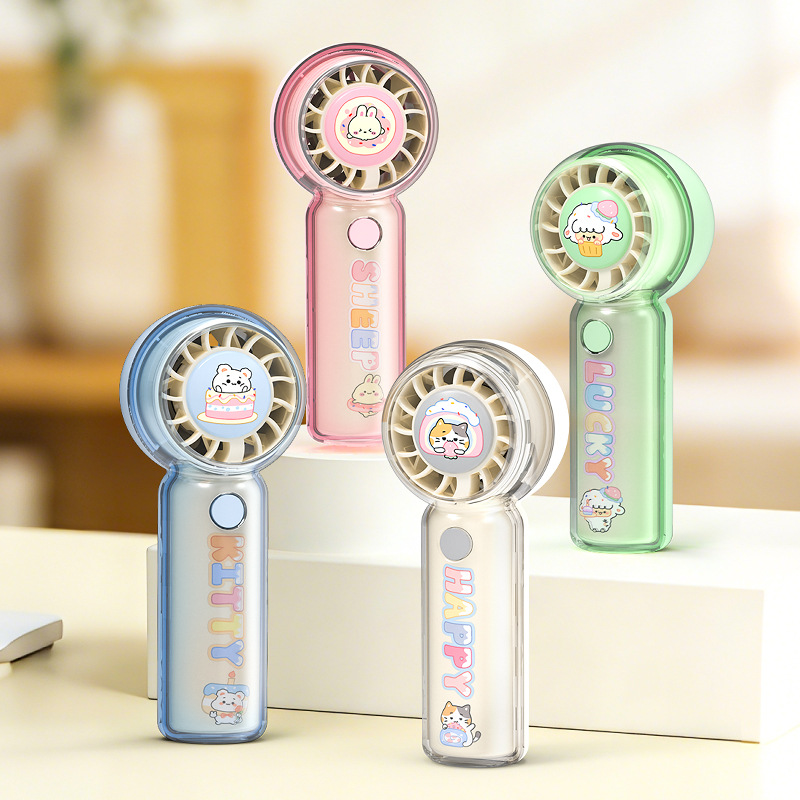 Cartoon Portable Handheld Fan USB Charging Outdoor Lanyard Fan Cute Turbo Fan