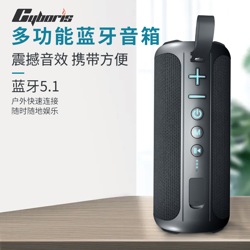 Cyboris 20W Dual Speaker Wireless Bluetooth 5.1 Colorful TWS Speaker Outdoor Portable Long Battery Life Audio