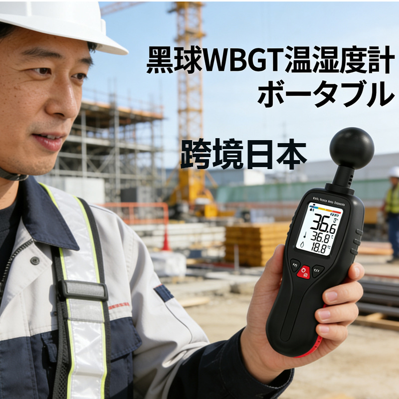 Japan Black Globe Wet Bulb Thermometer Index Detection Measuring Instrument WBGT Indoor Outdoor Thermometer Hygrometer