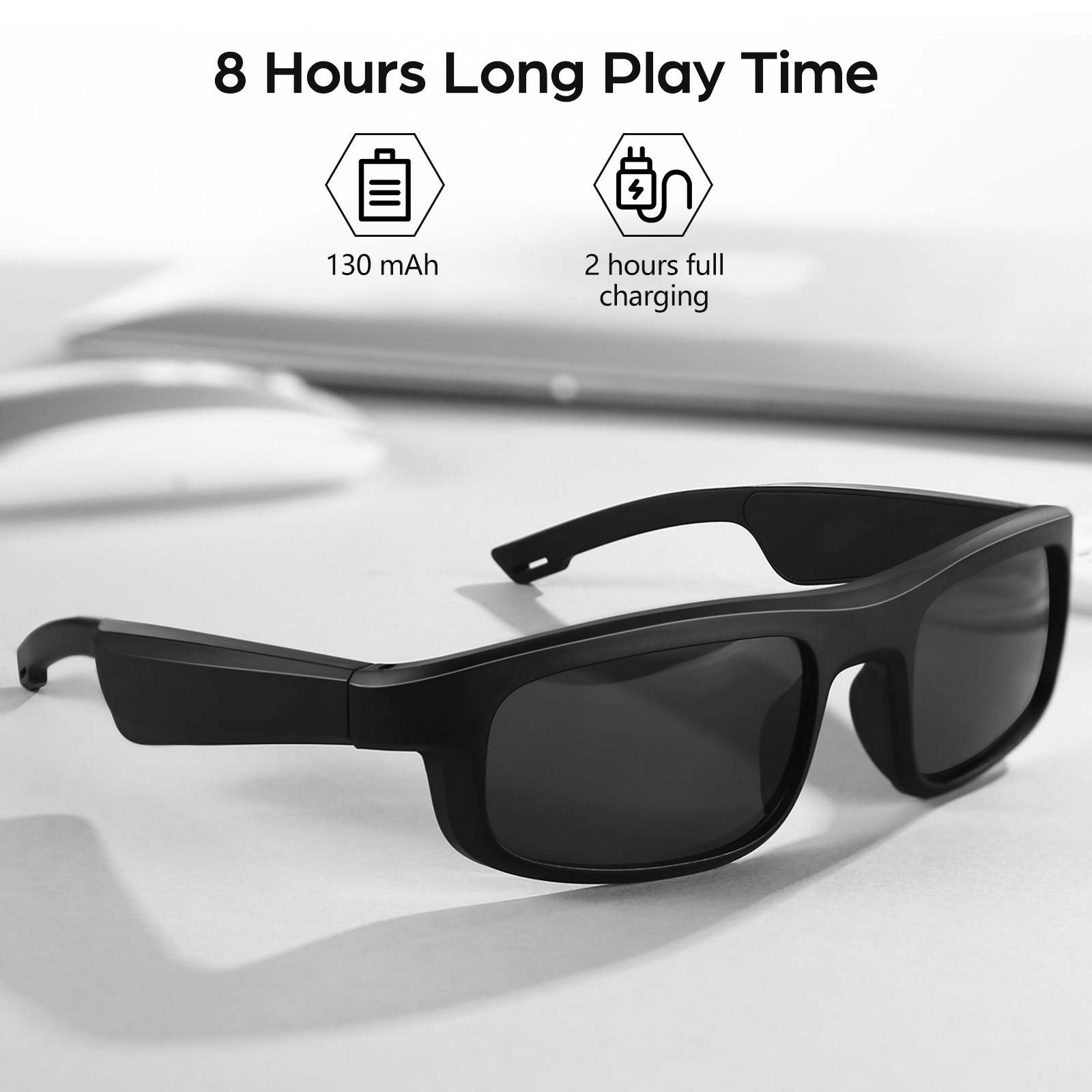 New M8Pro Smart Bluetooth Glasses Bone Conduction Sunglasses Cycling Sports Music Calls