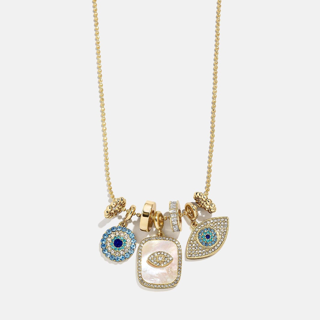 Women's Evil Eye Pendant Necklace Natural Mother of Pearl Matching
