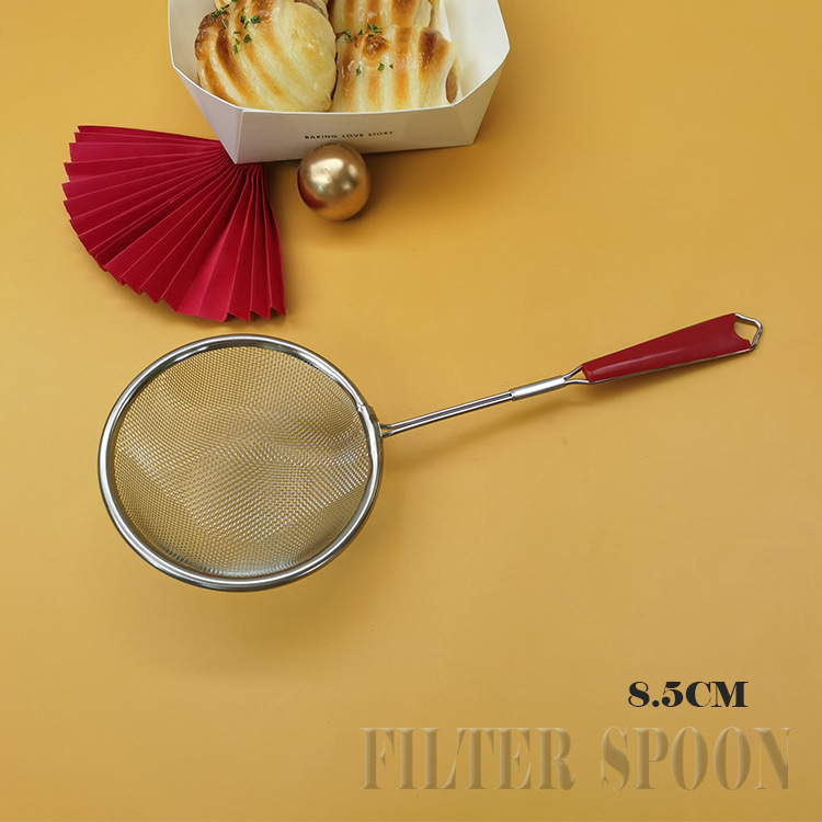 Stainless Steel Long Handle Mesh Skimmer Filter Spoon Slag Removal Oil Grid Mesh Skimmer Oil Strainer Kitchen Small Tool Noodle Strainer