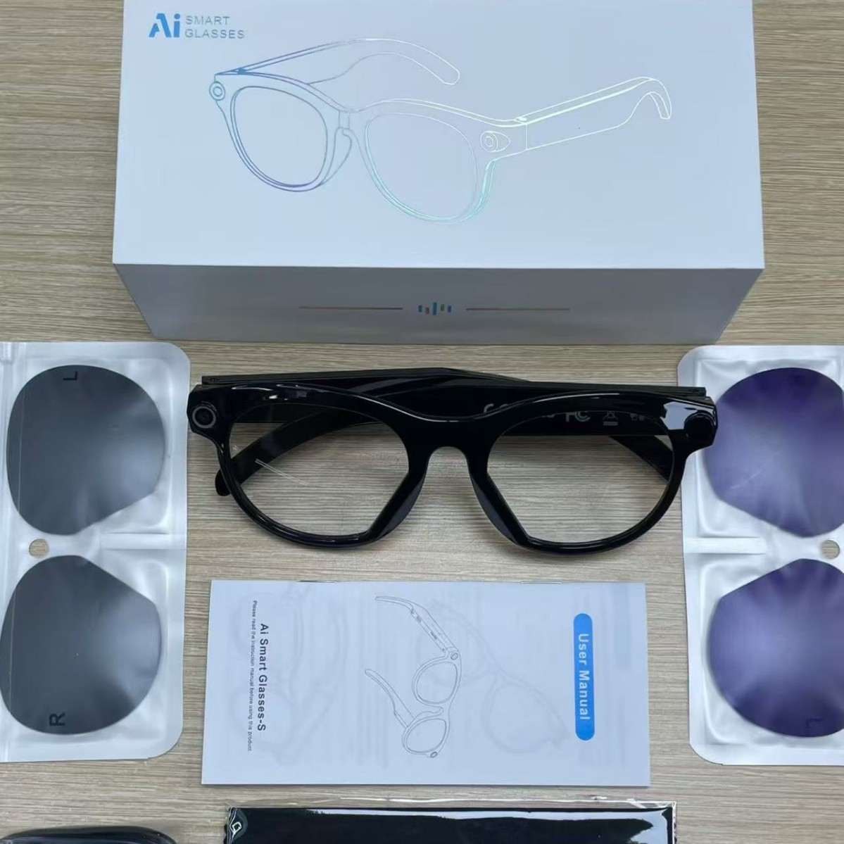 M88-S smart glasses 800W anti-shake recording Bluetooth call voice wake long battery life IP65 waterproof