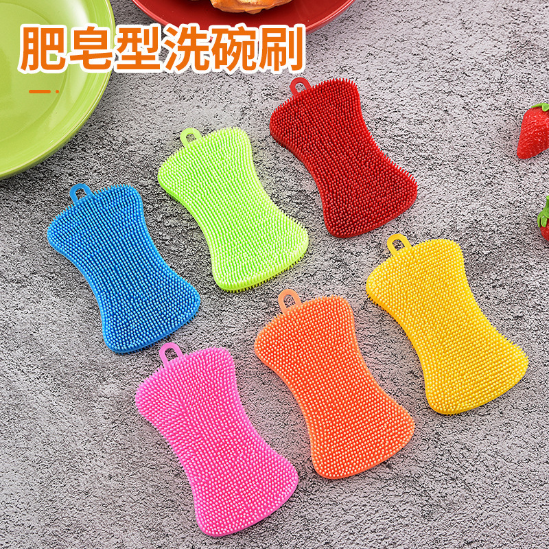 Multi-Color Silicone Dish Brush for Home Use Decontamination Soap Cleaning Brush Durable Kitchen Tool