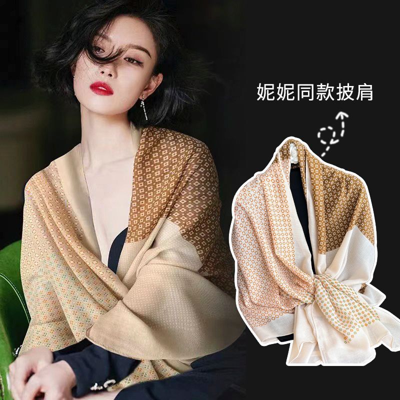Scarf, thin gauze scarf, cotton-linen scarf for women, autumn and winter long gauze scarf, summer sunscreen shawl dual-use