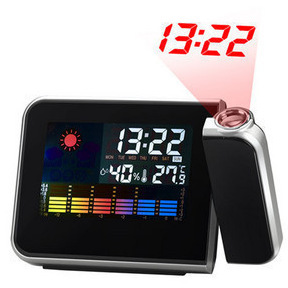 Tech Weather Station Projection Clock Time Projection LED Color Screen Calendar Weather Display Electronic Alarm Clock