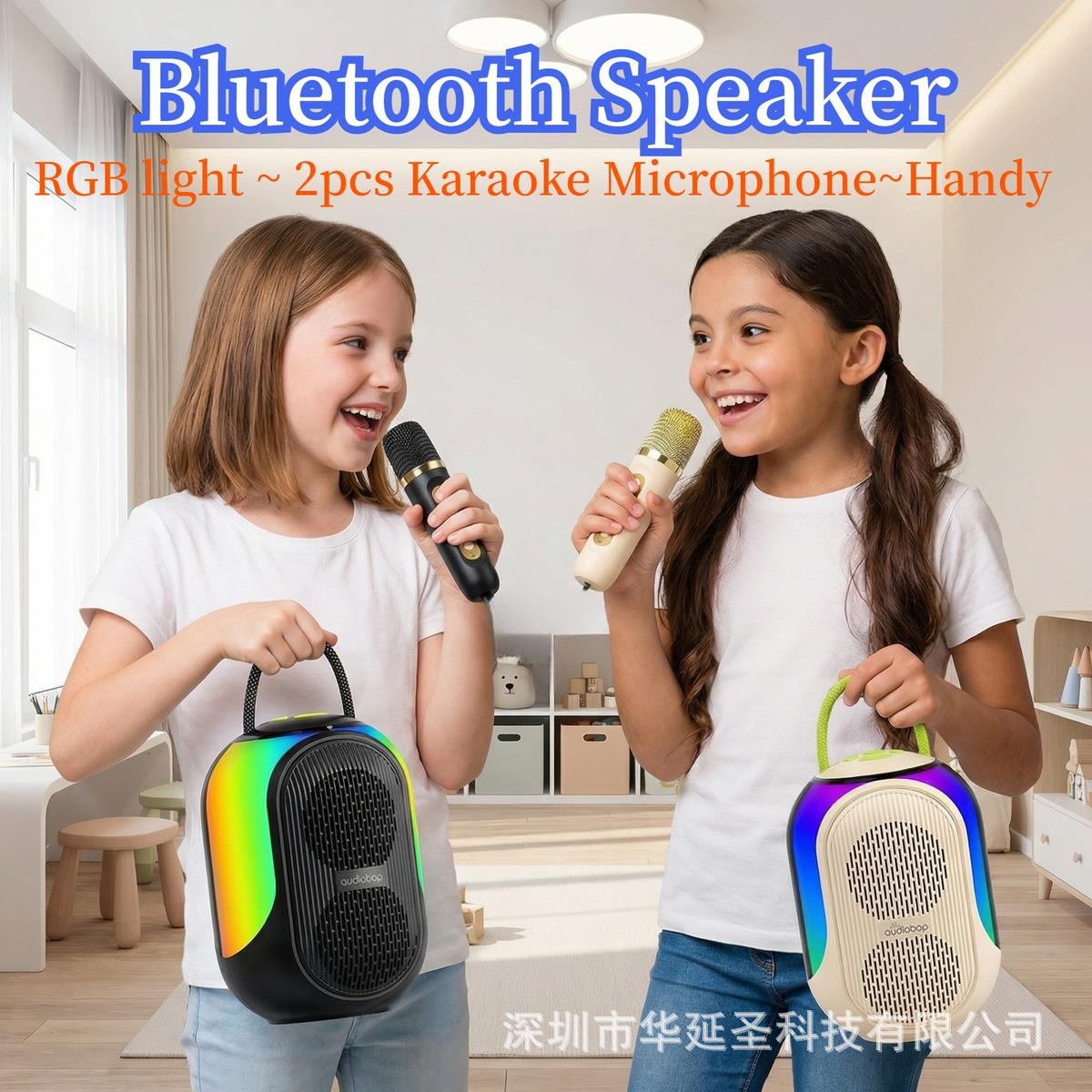 Microphone KTV Microphone Speaker All-in-One Handheld Wireless Bluetooth Children's Home Dual Channel Heavy Bass