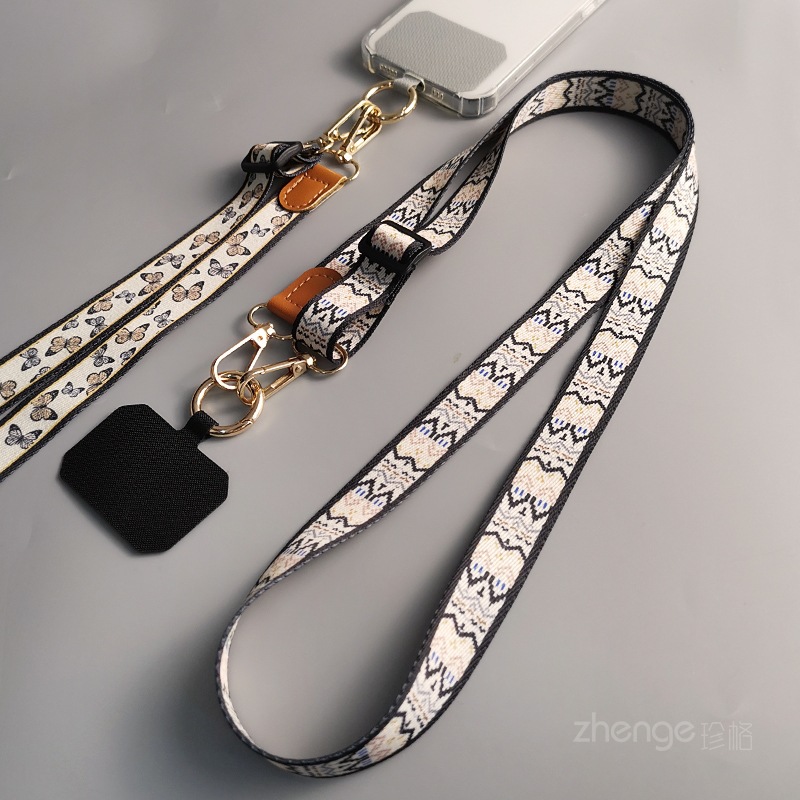 Zhenge phone strap crossbody solid color side long neck adjustable back strap detachable multi-use back strap simple