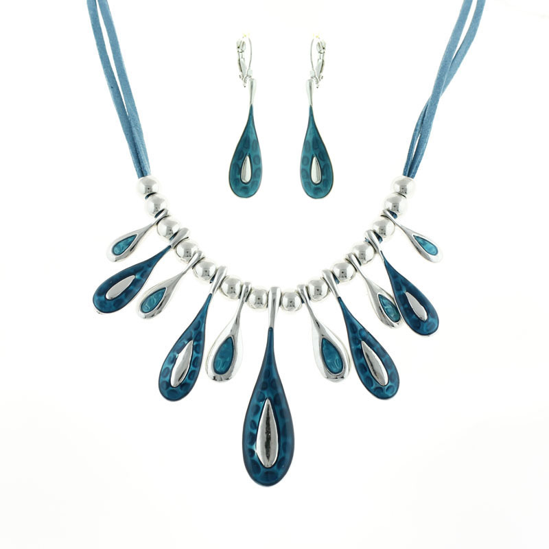 A550 Accessories Handmade Enamel Color Accessories Mixed Batch Oil Drop Drop Necklace Earring Set