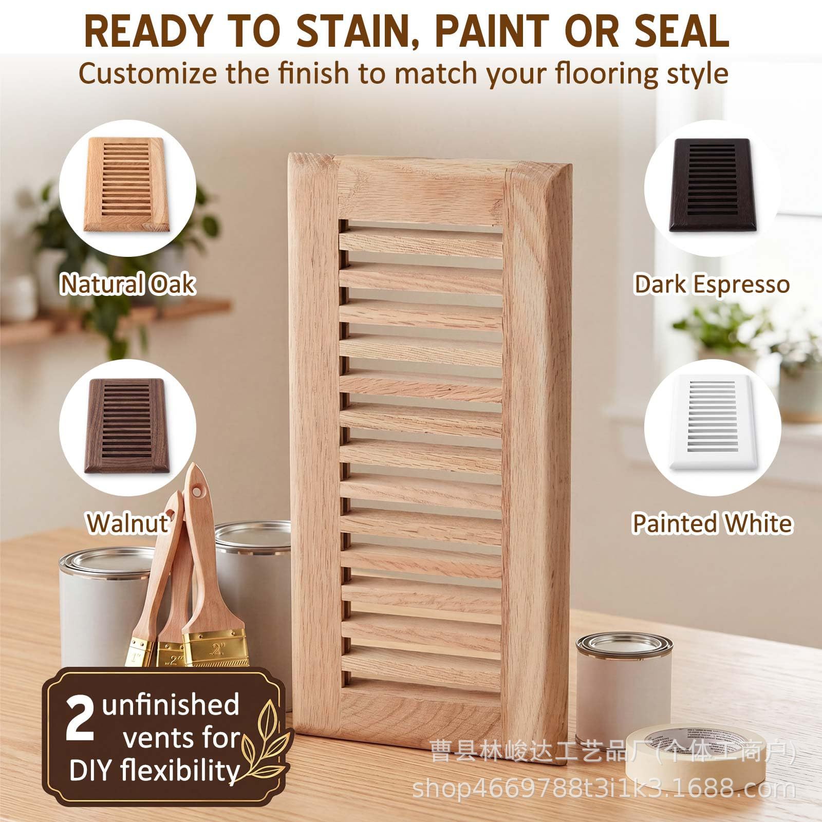 New wood floor ventilation cover, recessed home ventilation floor register, wooden living room bedroom ventilation cover