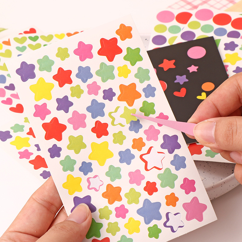 Children's sticker handmade star heart circle hand account sticker DIY photo album decoration accessory hand account sticker