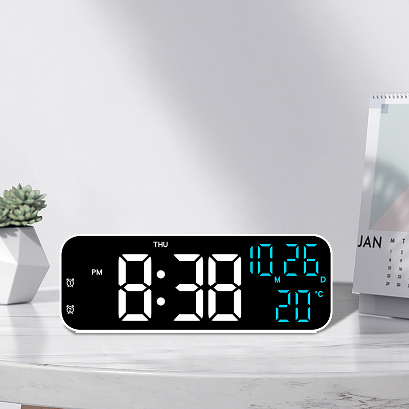 New Electronic Clock Simple Alarm Clock Multifunctional LED Clock Multiple Alarm Groups 9 Inch Clock 2802